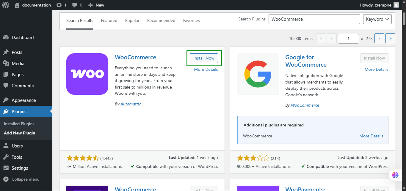 Instalar WooCommerce